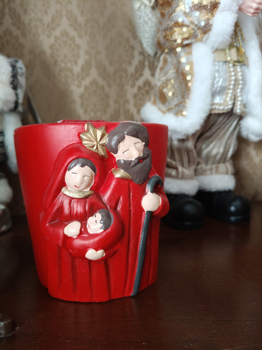 Vaso in Ceramica Rosso con 3 strofinacci Grandi