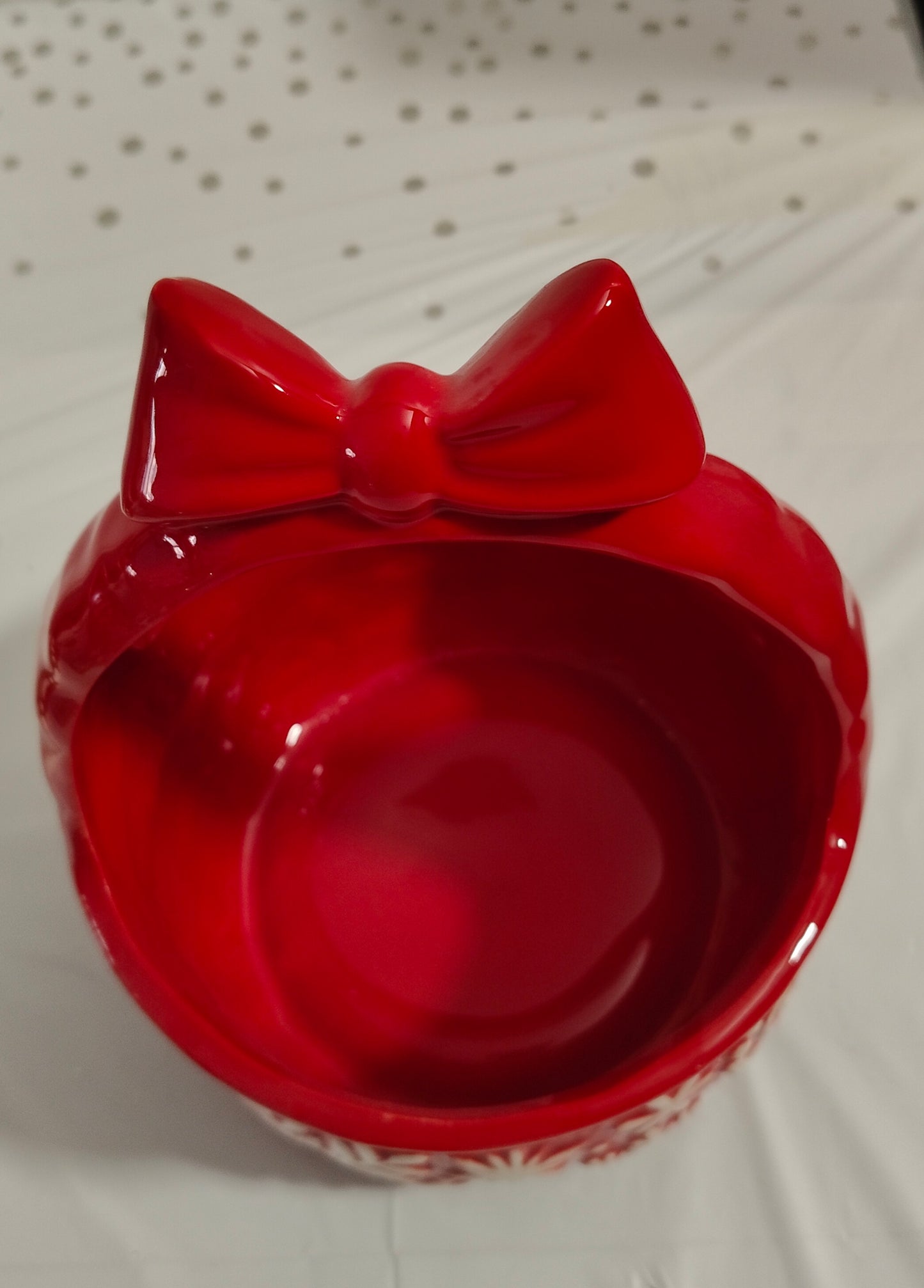 Cesto Natalizio in ceramica rosso