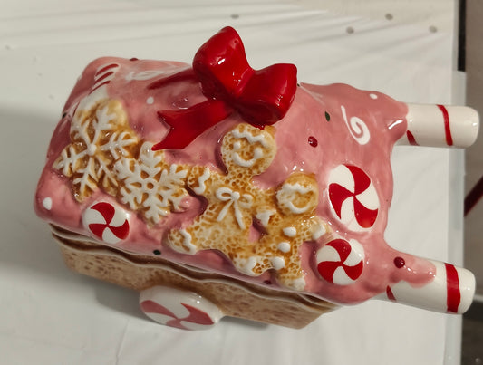 Biscottiera Carrettino Rosa