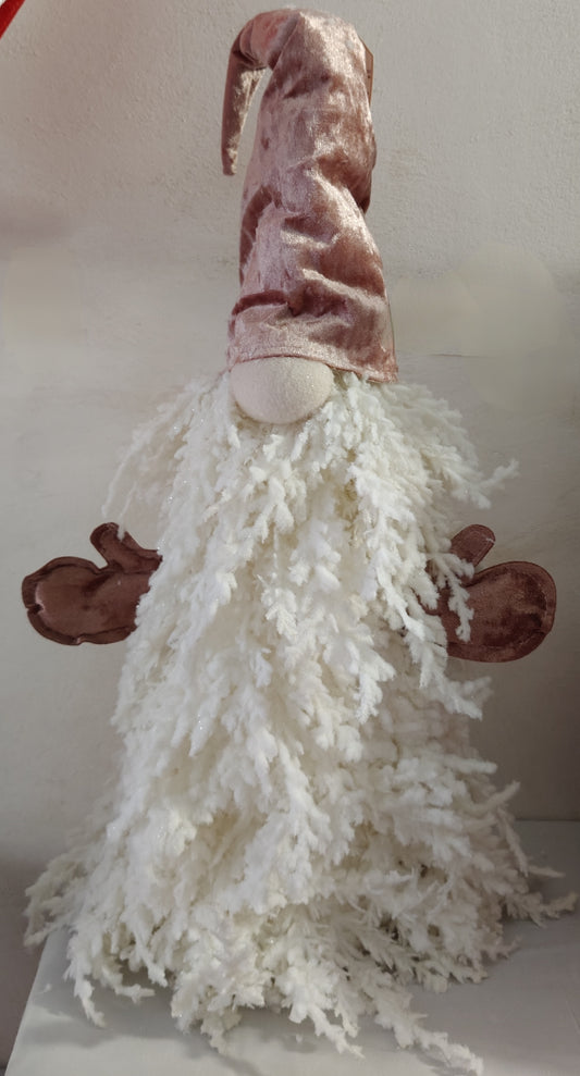 Elfo con barba bianca glitterata 75cm