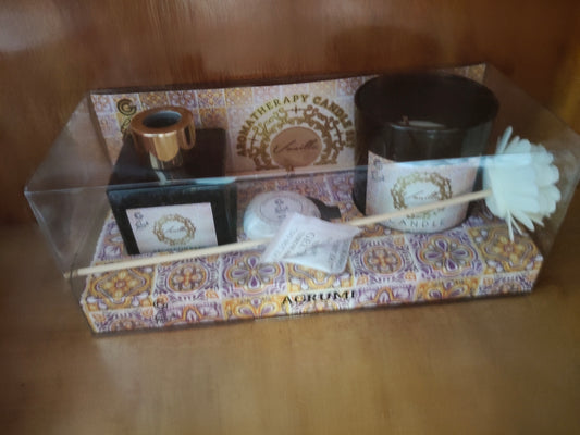 Set Profumatore per Ambiente – Candela, Saponetta e Diffusore con Bastoncini Mikado 🌸✨