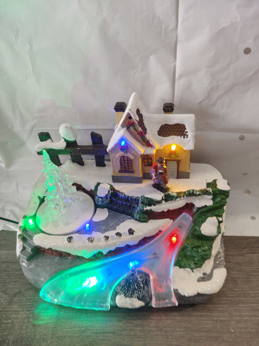 ⛸️ Giostrina Scenario Pista di Pattinaggio con Luci, Musica e Movimento 🎶✨