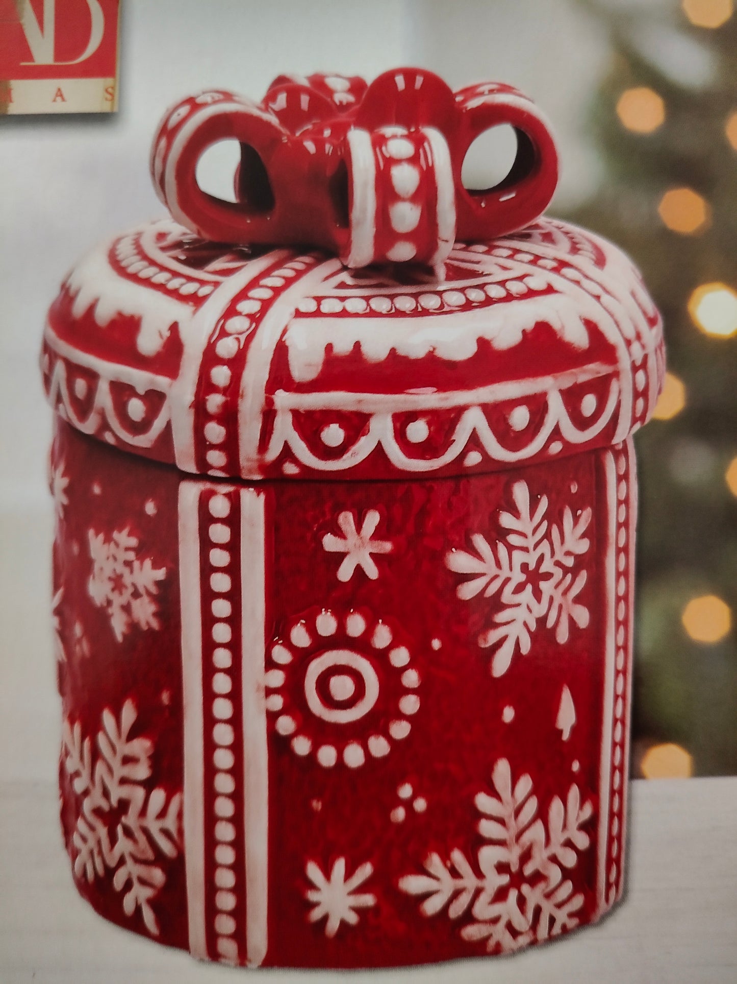 Biscottiera in Ceramica Pacchetto Regalo Cilindrico