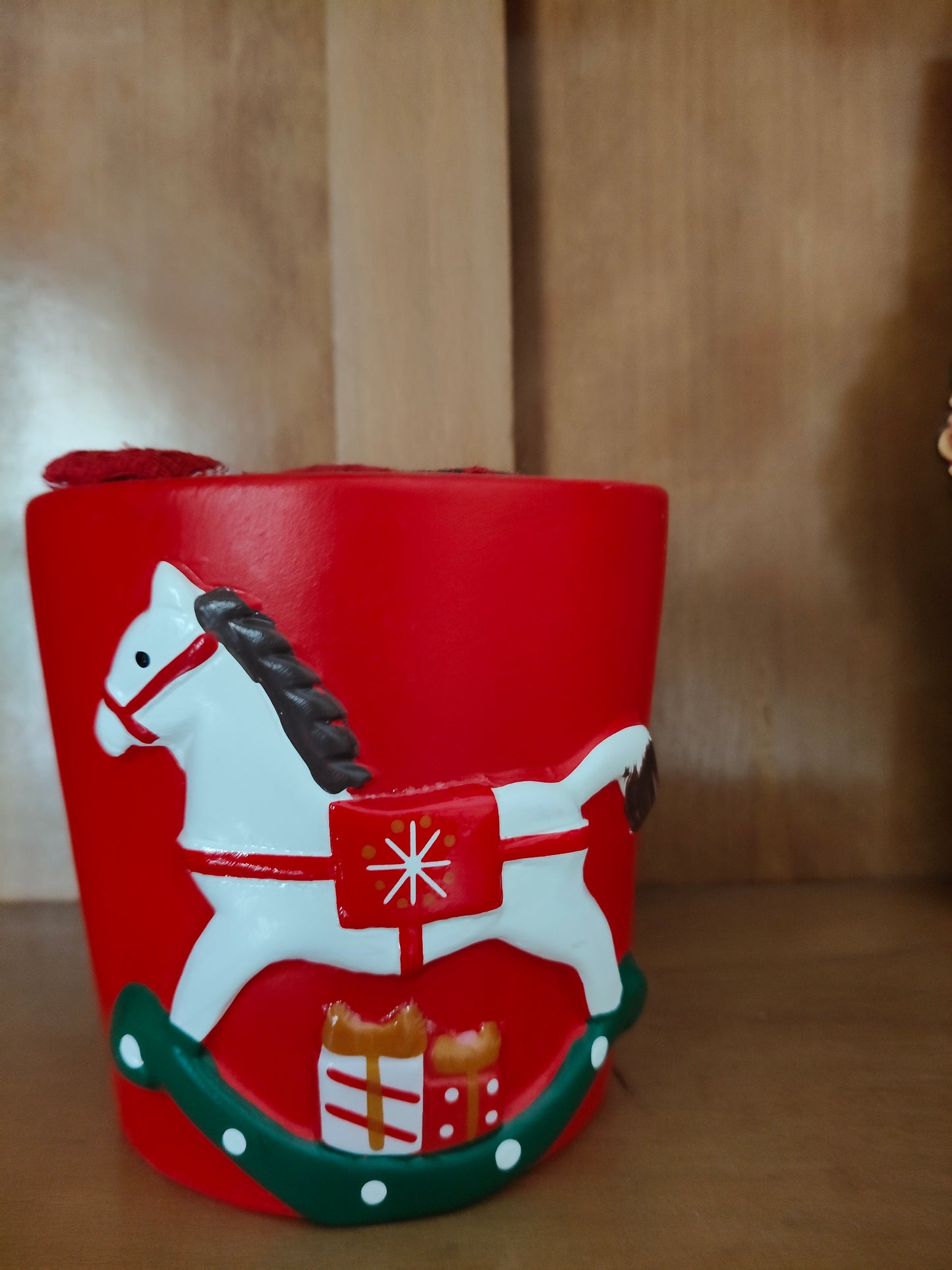 Vaso in Ceramica Rosso con 3 strofinacci Grandi