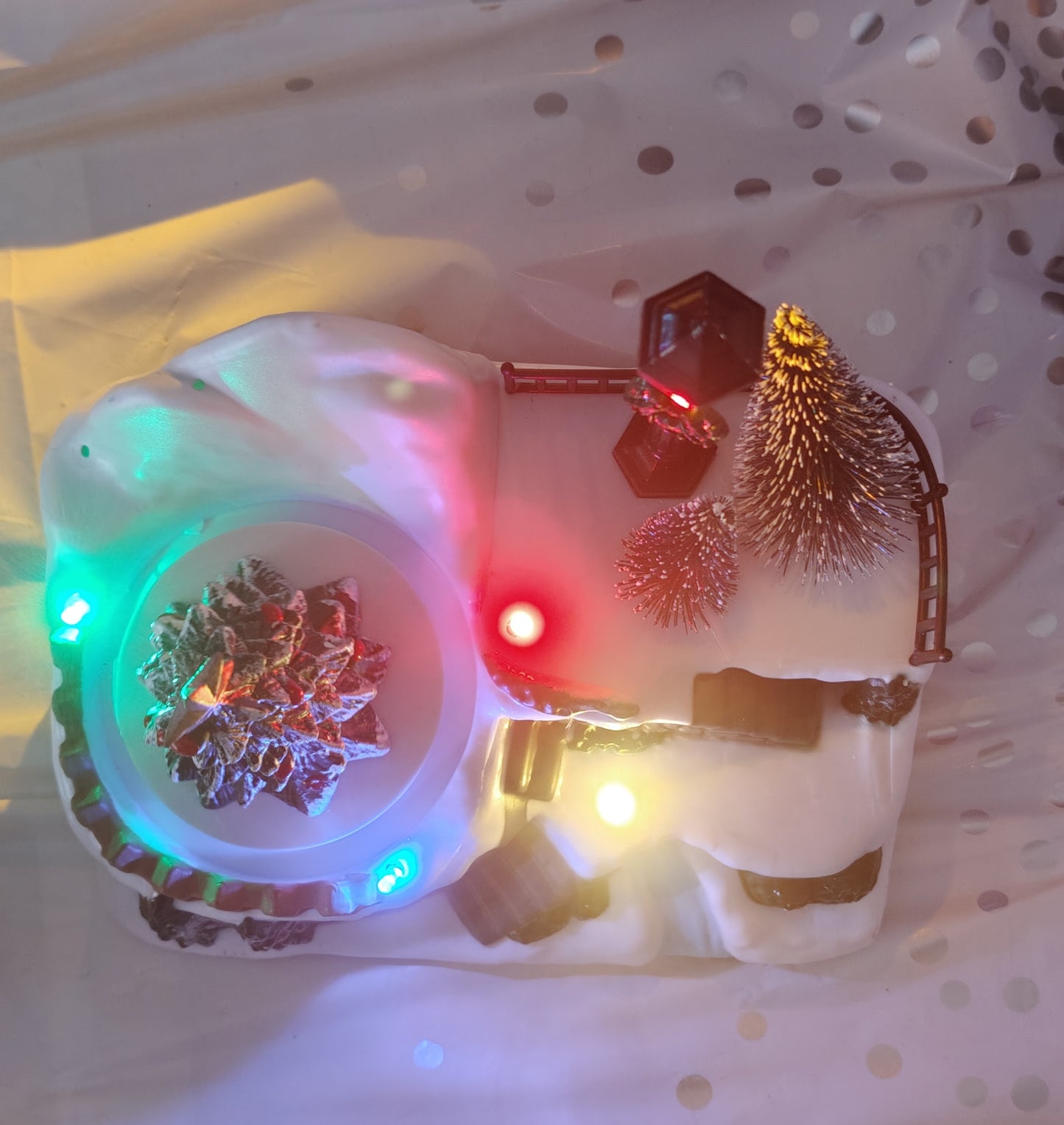 ⛸️ Giostrina Scenario Pista di Pattinaggio con Luci, Musica e Movimento Piccola🎶✨