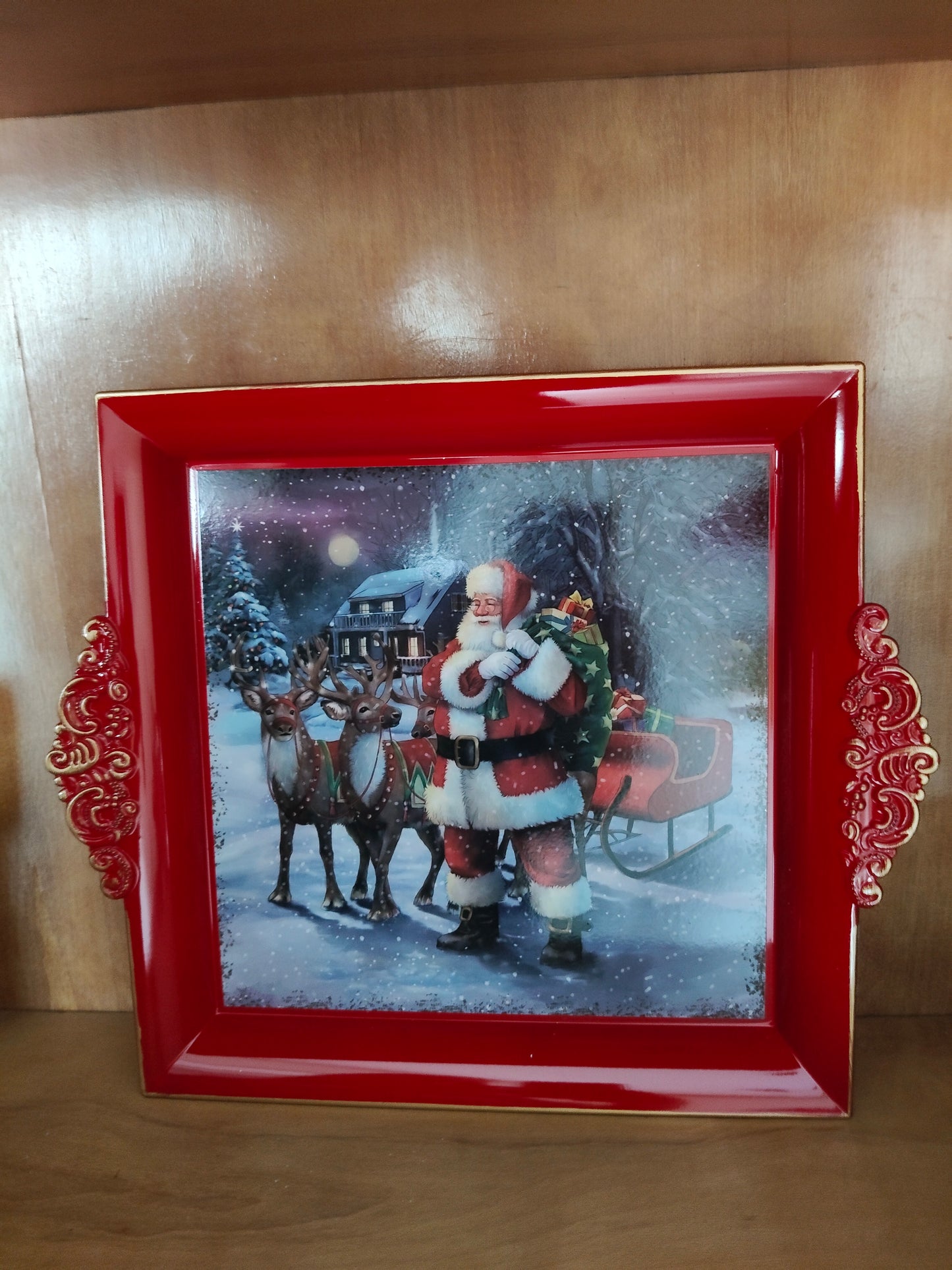 Vassoio Natalizio quadrato in Plastica – 2 Disegni Differenti 🎅✨