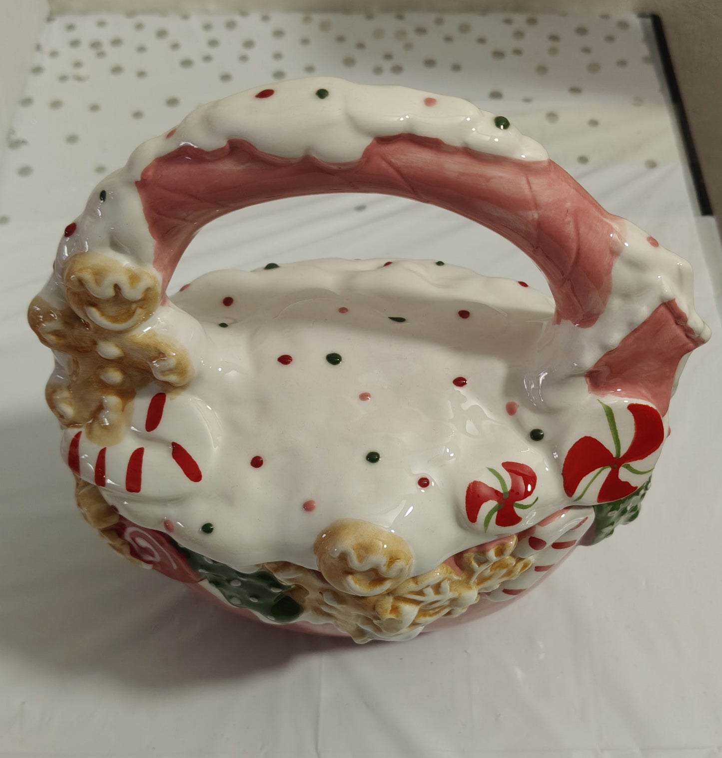 Biscottiera a forma di cestino rosa ( Media )