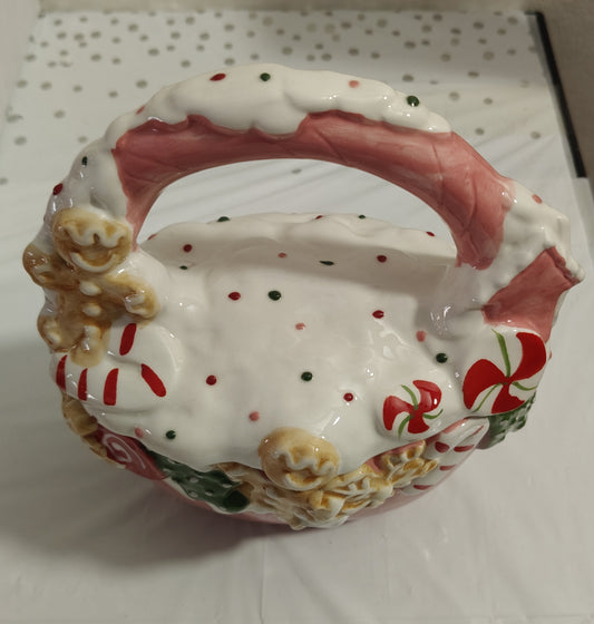 Biscottiera a forma di cestino rosa ( Media )