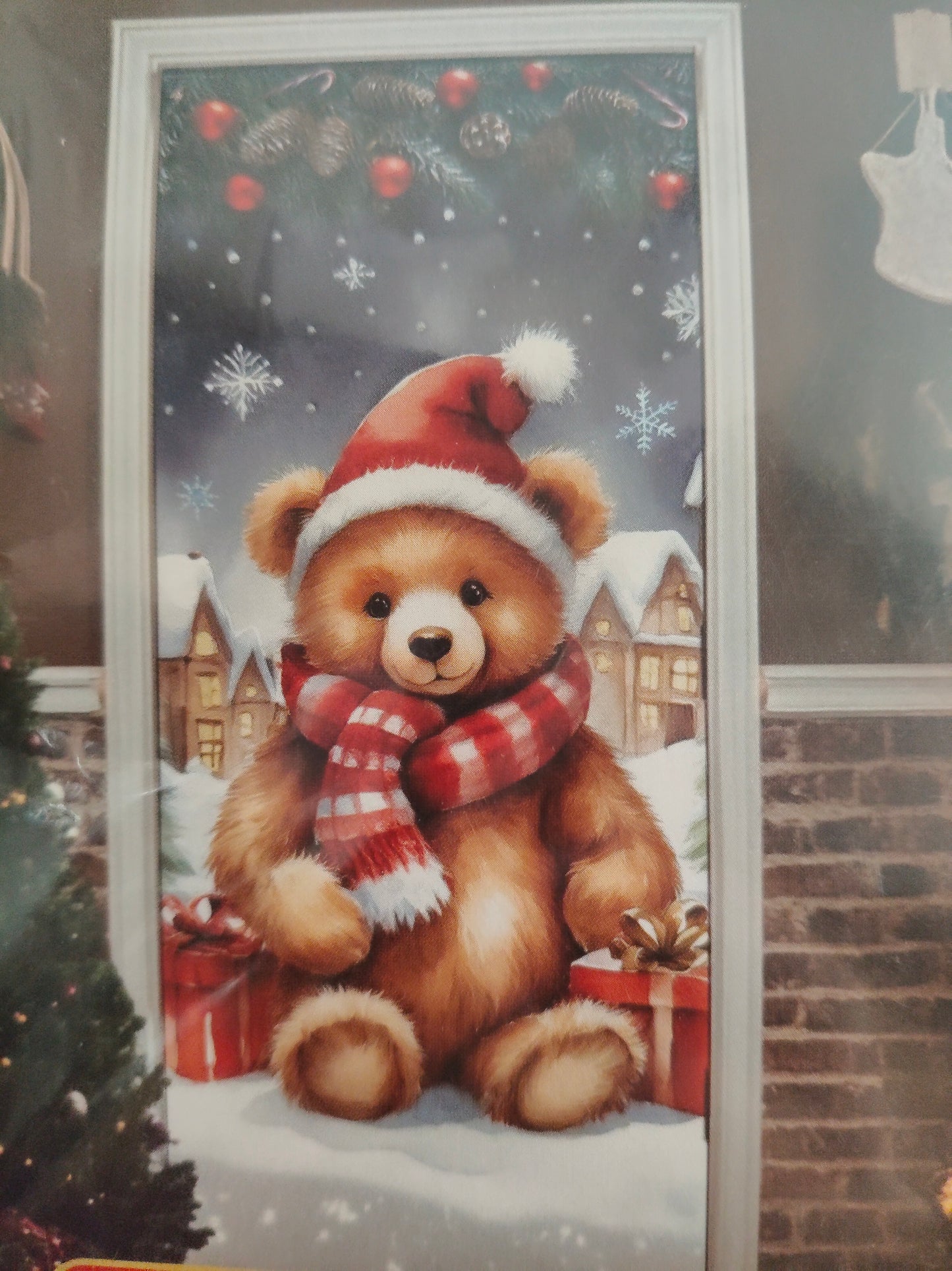 🎄 Copri Porta Natalizio in Tessuto Bielastico 90x220 cm – 8 Fantasie Festive!