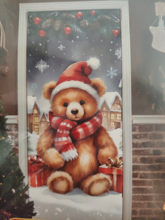 🎄 Copri Porta Natalizio in Tessuto Bielastico 90x220 cm – 8 Fantasie Festive!