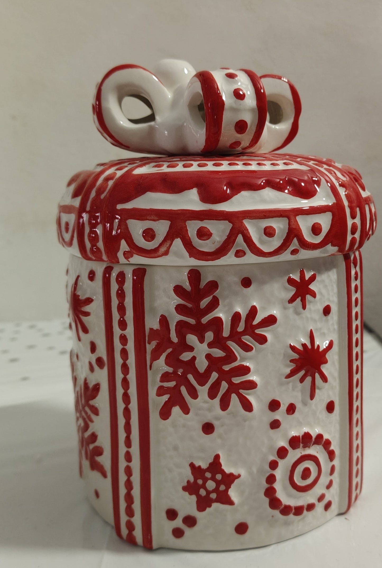 Biscottiera in Ceramica Pacchetto Regalo Cilindrico