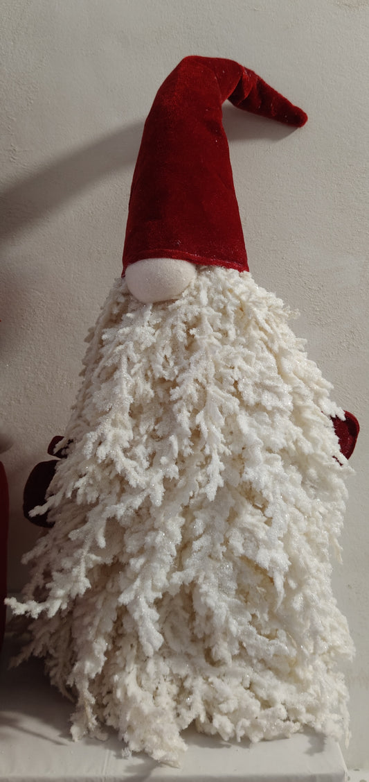 Elfo con barba bianca glitterata 75cm