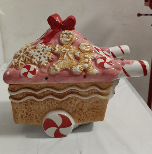 Biscottiera Carrettino Rosa