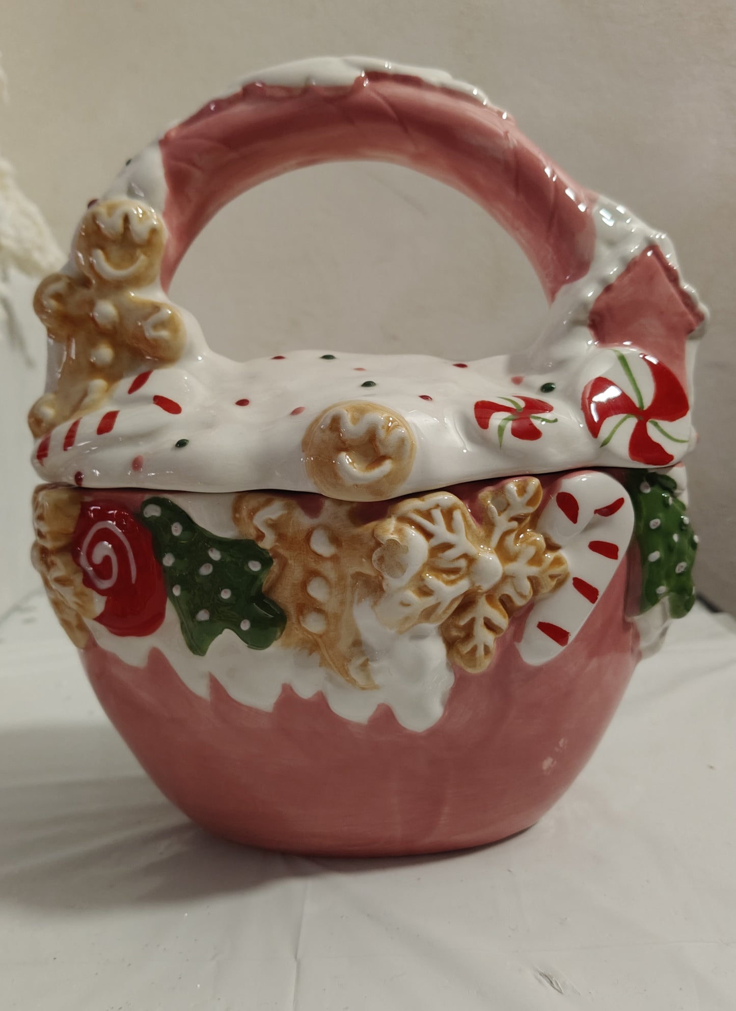 Biscottiera a forma di cestino rosa ( Media )