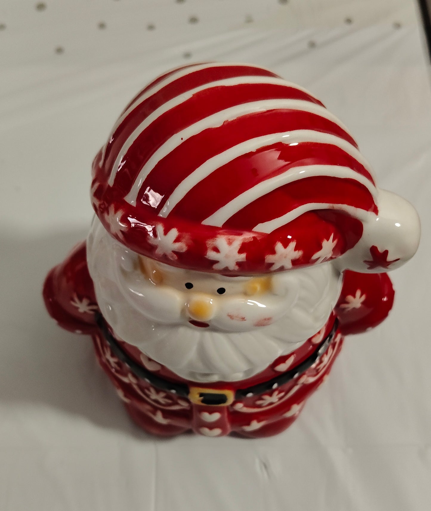 Biscottiera Babbo natale Rosso e Bianco 30cm