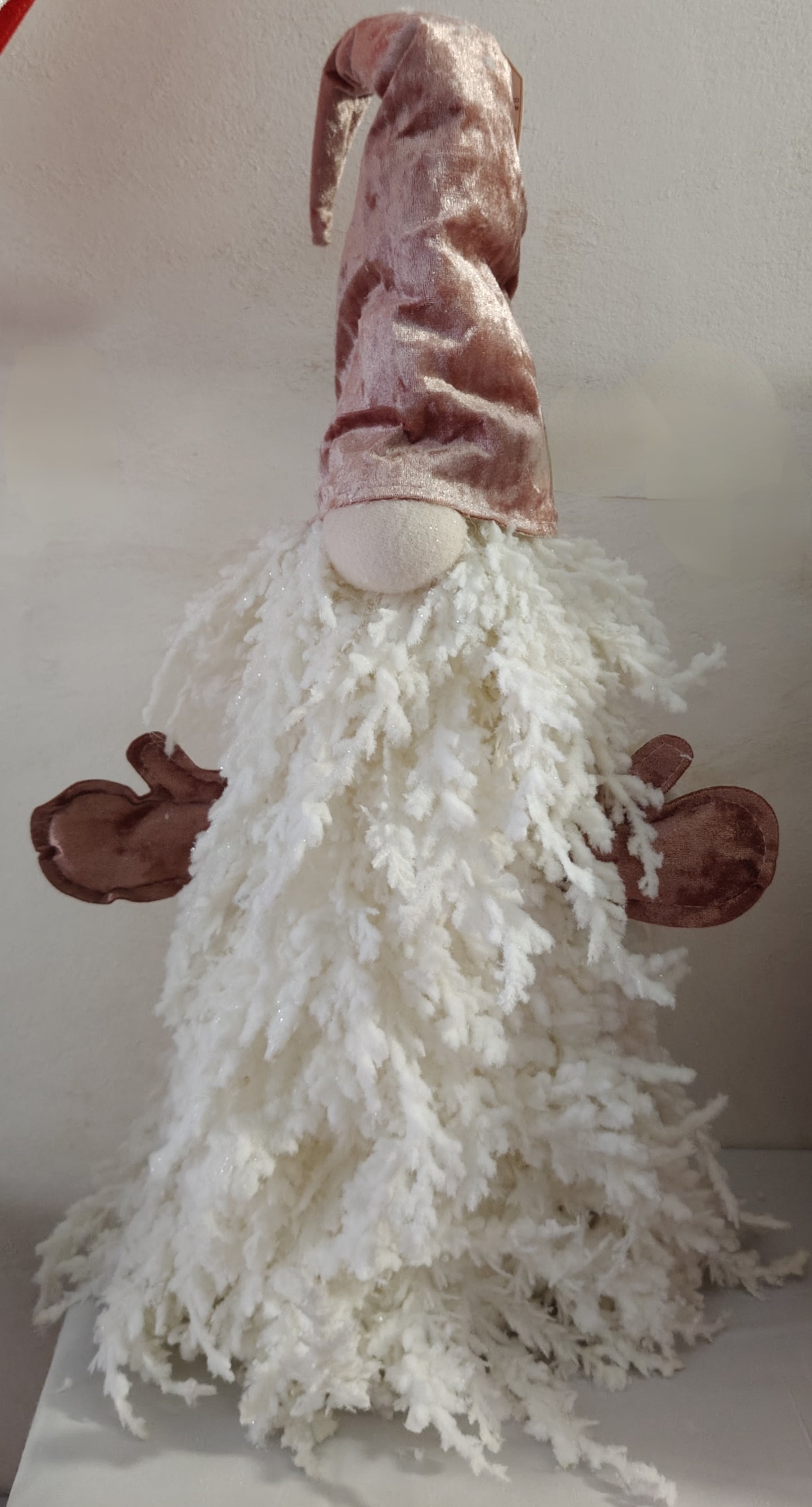 Elfo con barba bianca glitterata 75cm