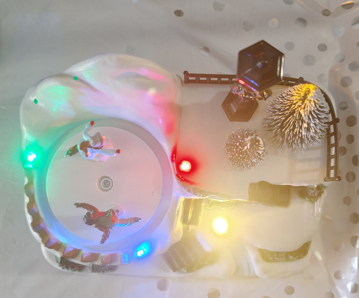 ⛸️ Giostrina Scenario Pista di Pattinaggio con Luci, Musica e Movimento Piccola🎶✨