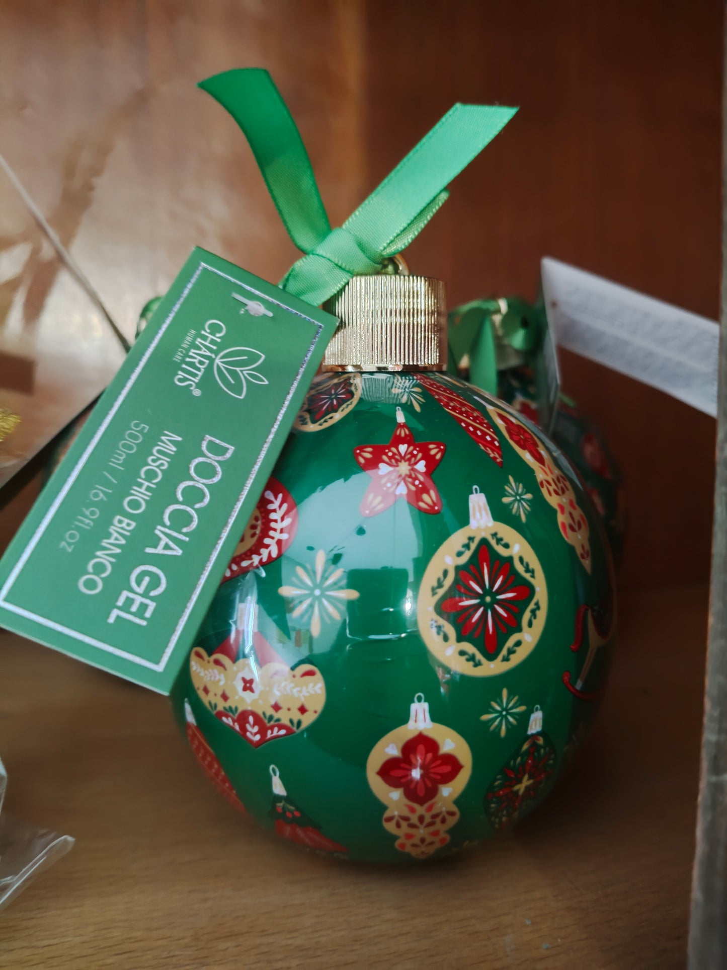 Palla Natalizia Bagnoschiuma 500 ml – Verde, Rosso o Oro