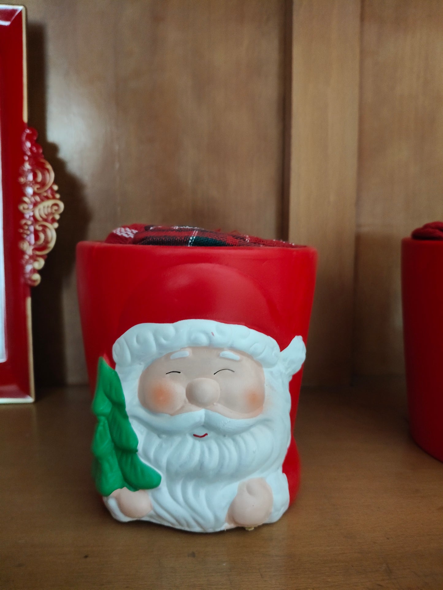 Vaso in Ceramica Rosso con 3 strofinacci Grandi